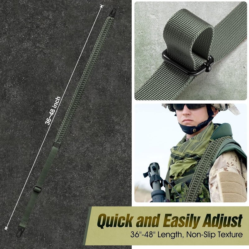 VVAAGG 2 Point QD Sling Adjustable 550 Paracord Sling with Metal Hook and QD Sling Swivels for Hunting - Image 4
